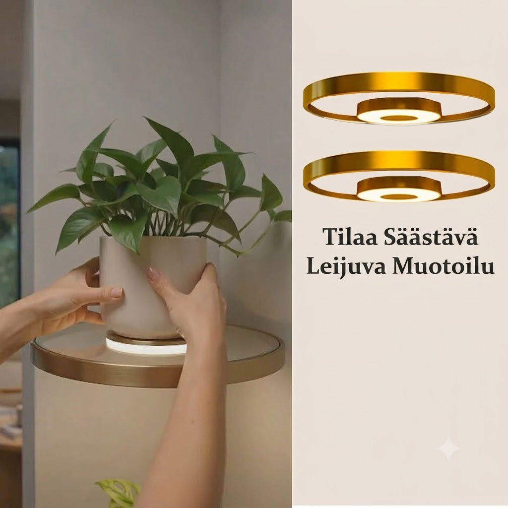 Leijuva LED-seinähylly kasveille 🪴 Moderni muotoilu
