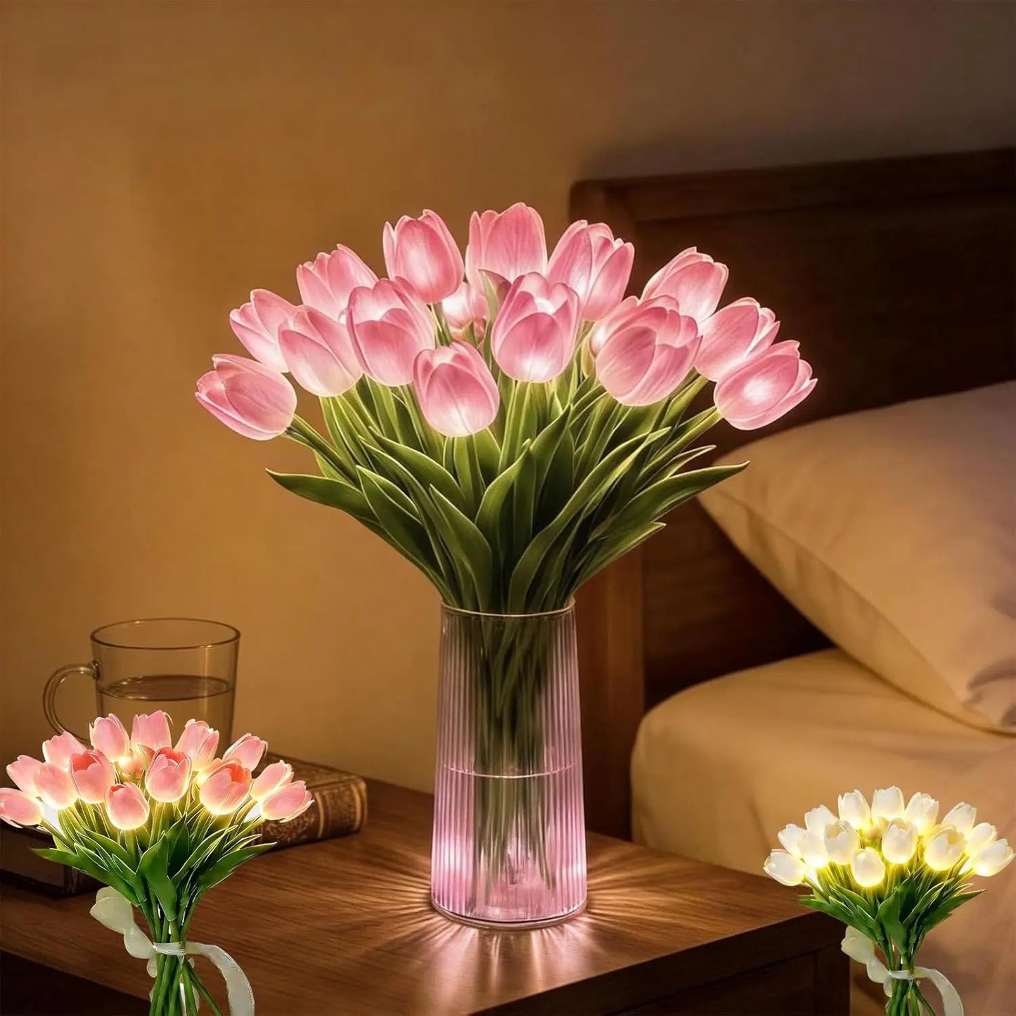 Romanttinen LED-tulppaanilamppu (paristokäyttöinen)