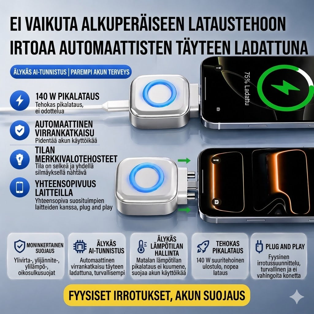 Älykäs laturi automaattisella katkaisulla