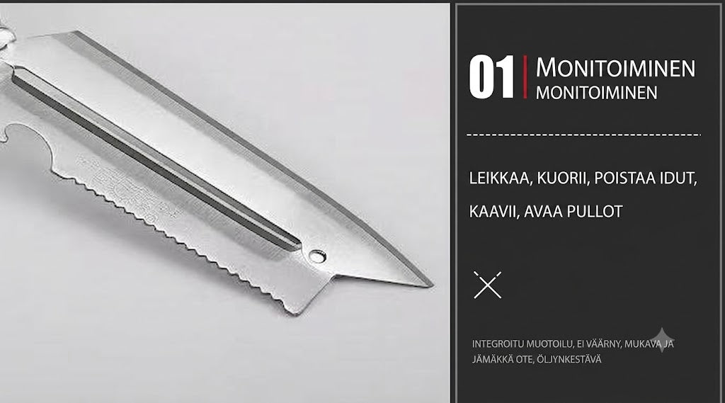 Ruostumaton Monitoimikuorimaveitsi keittiöön