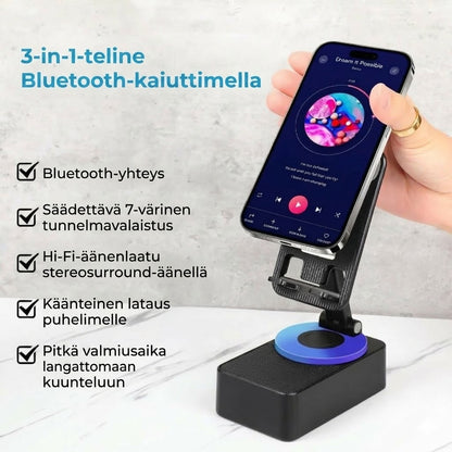 3-in-1 taitettava Bluetooth-kaiutin – Sisäänrakennettu varavirtalähde & puhelinteline