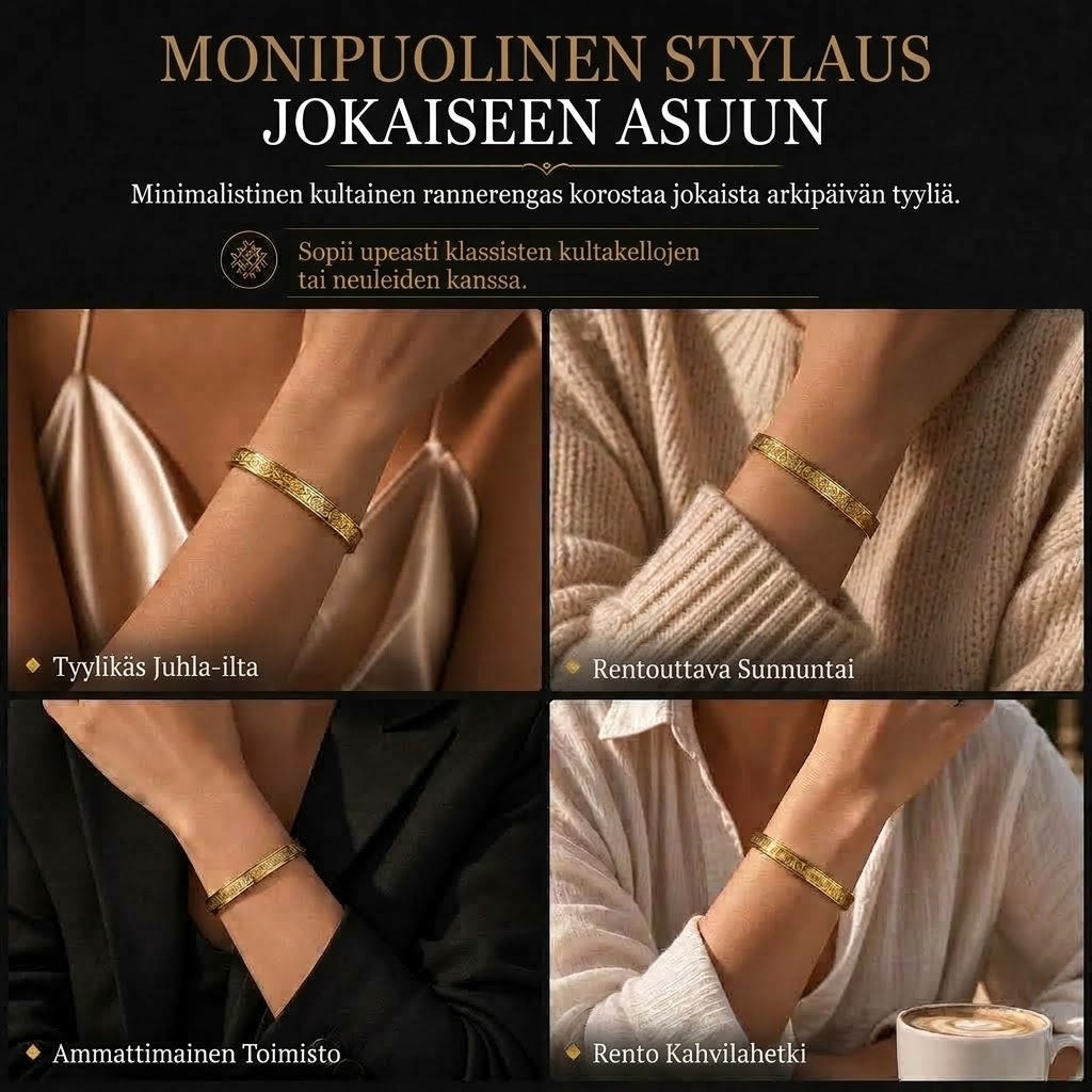 VaraLiving™ Rannekoru Titaani & Teräs (18K Kullattu & Valmiiksi Kaiverrettu)