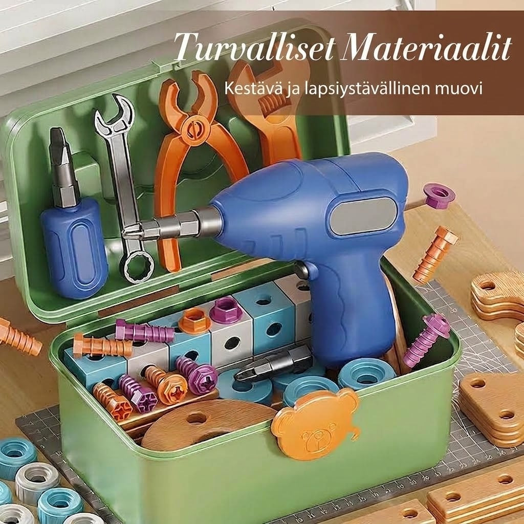 OmniLiving™ Lasten Työkalusarja ja Porakone (Luova Rakennussarja Kotelolla)