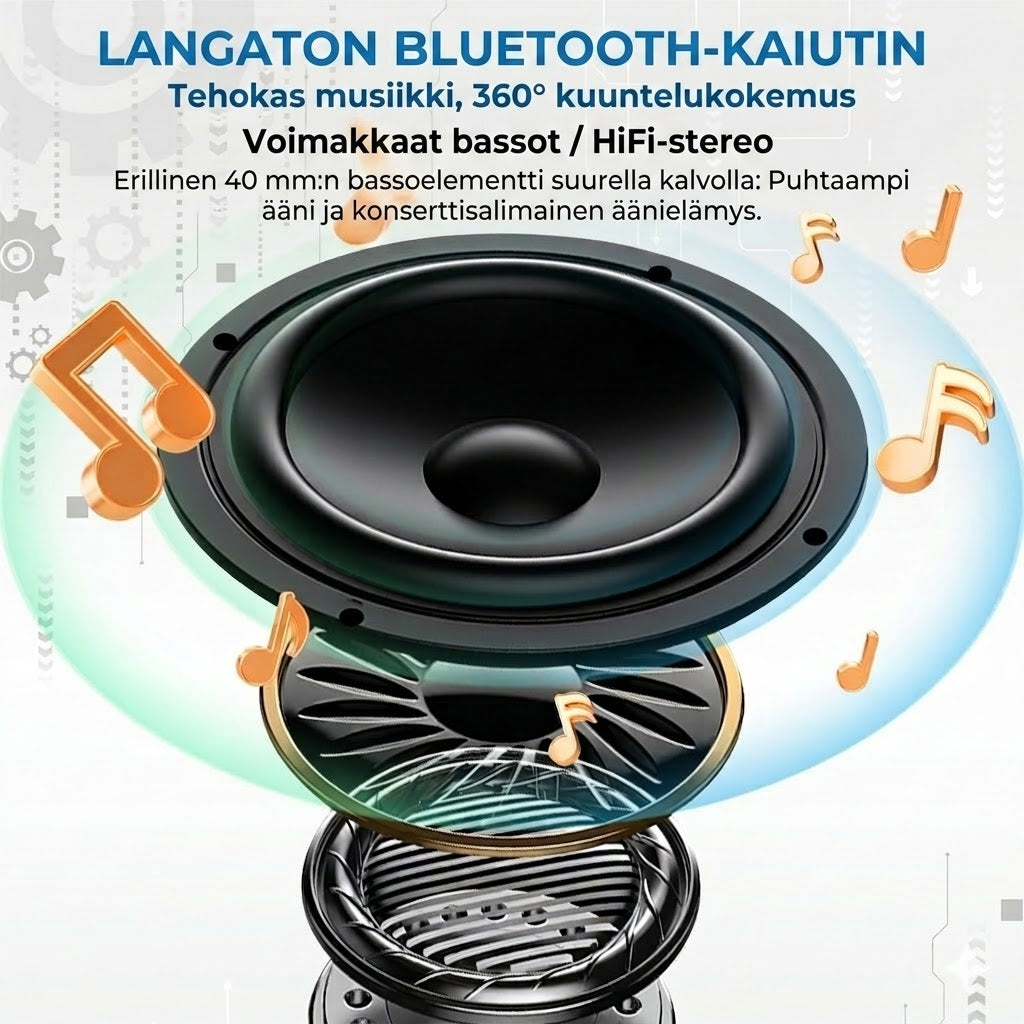 3-in-1 taitettava Bluetooth-kaiutin – Sisäänrakennettu varavirtalähde & puhelinteline