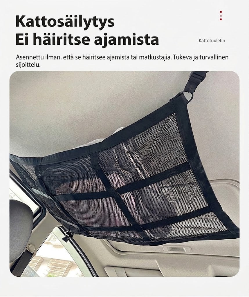 SilkEase™ Auton Katon Säilytysverkko Vetoketjulla