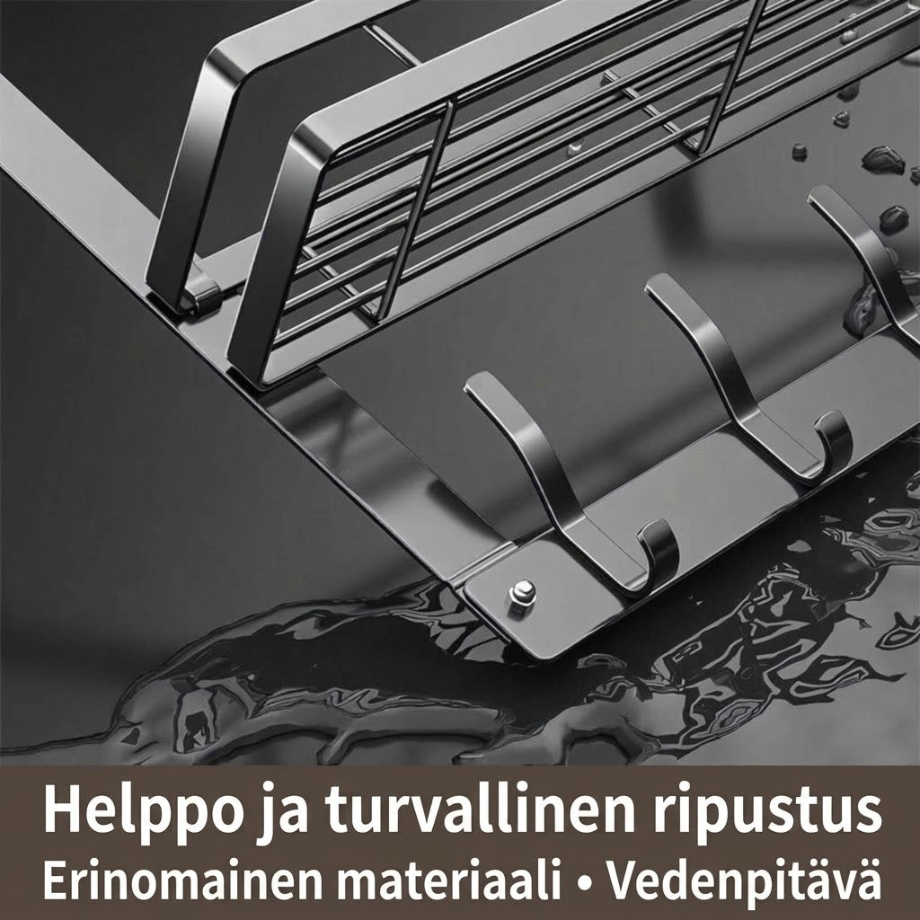 VaraLiving™ Oveen Ripustettava Ovihylly (Poraamaton Säilytyskori- & Koukkujärjestelijä)