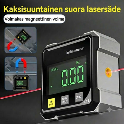 Vexton™ Pro digitaalinen magneettinen laserkallistusmittari – Tarkka kaksipuolinen kulmamittari rakentamiseen