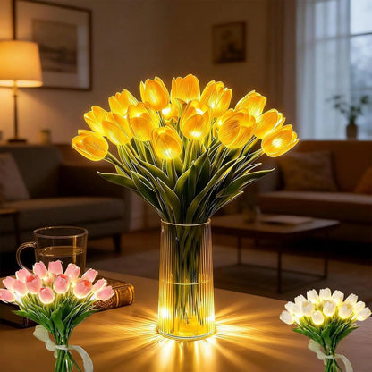 Romanttinen LED-tulppaanilamppu (paristokäyttöinen)
