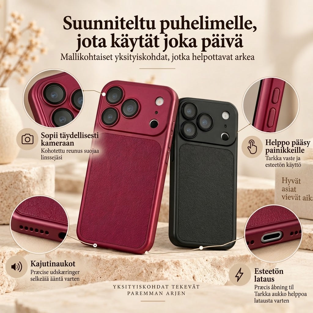 VaraLiving™ Ylellinen iPhone-Nahkakuori