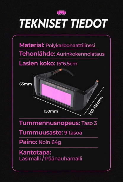 SilkEase™ Automaattisesti Tummuvat Hitsauslasit (Aurinkokenno)
