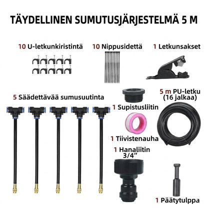 Automaattinen 360° sadetusjärjestelmä puutarhaan