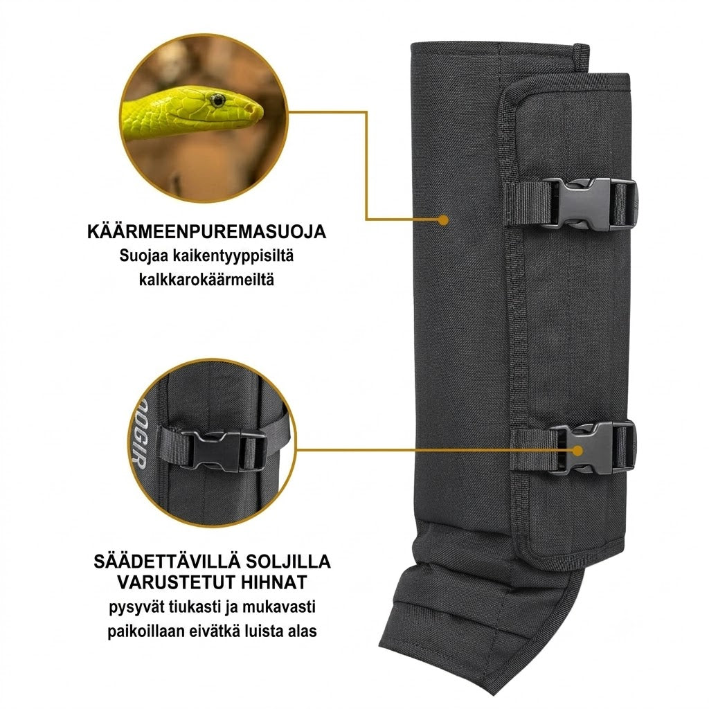 Pistonsuojatut säärystimet – suoja käärmeenpuremia vastaan