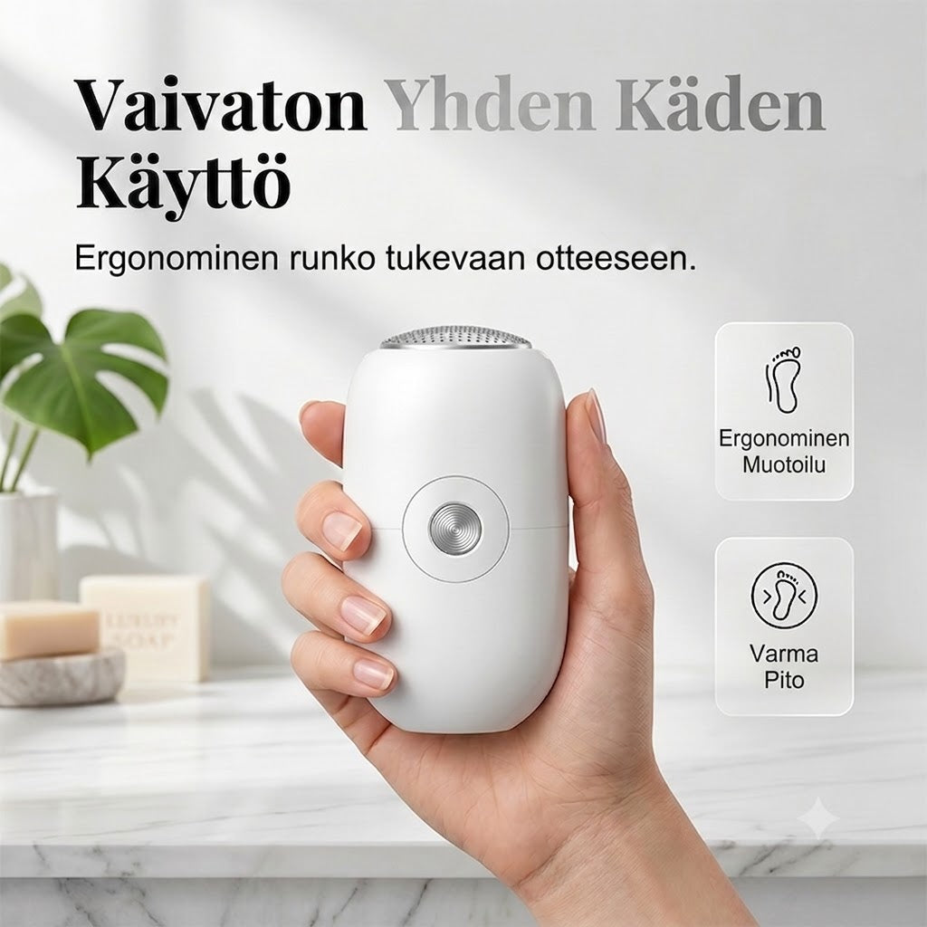 Pieni automaattinen jalkaraspi – Tehokas sähköinen kovettumien poistaja