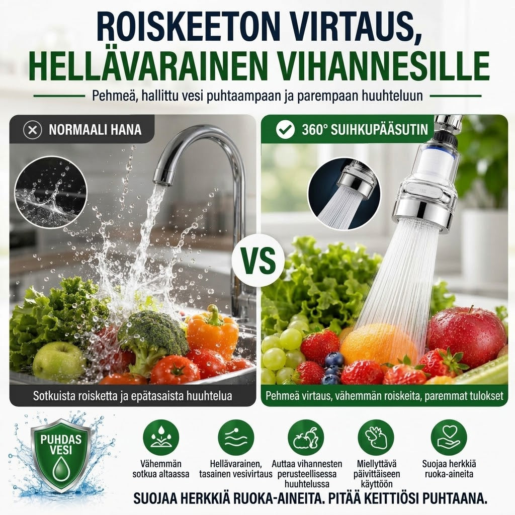 OmniLiving™ Universaali Hanasuodatin Keittiöön & Kylpyhuoneeseen