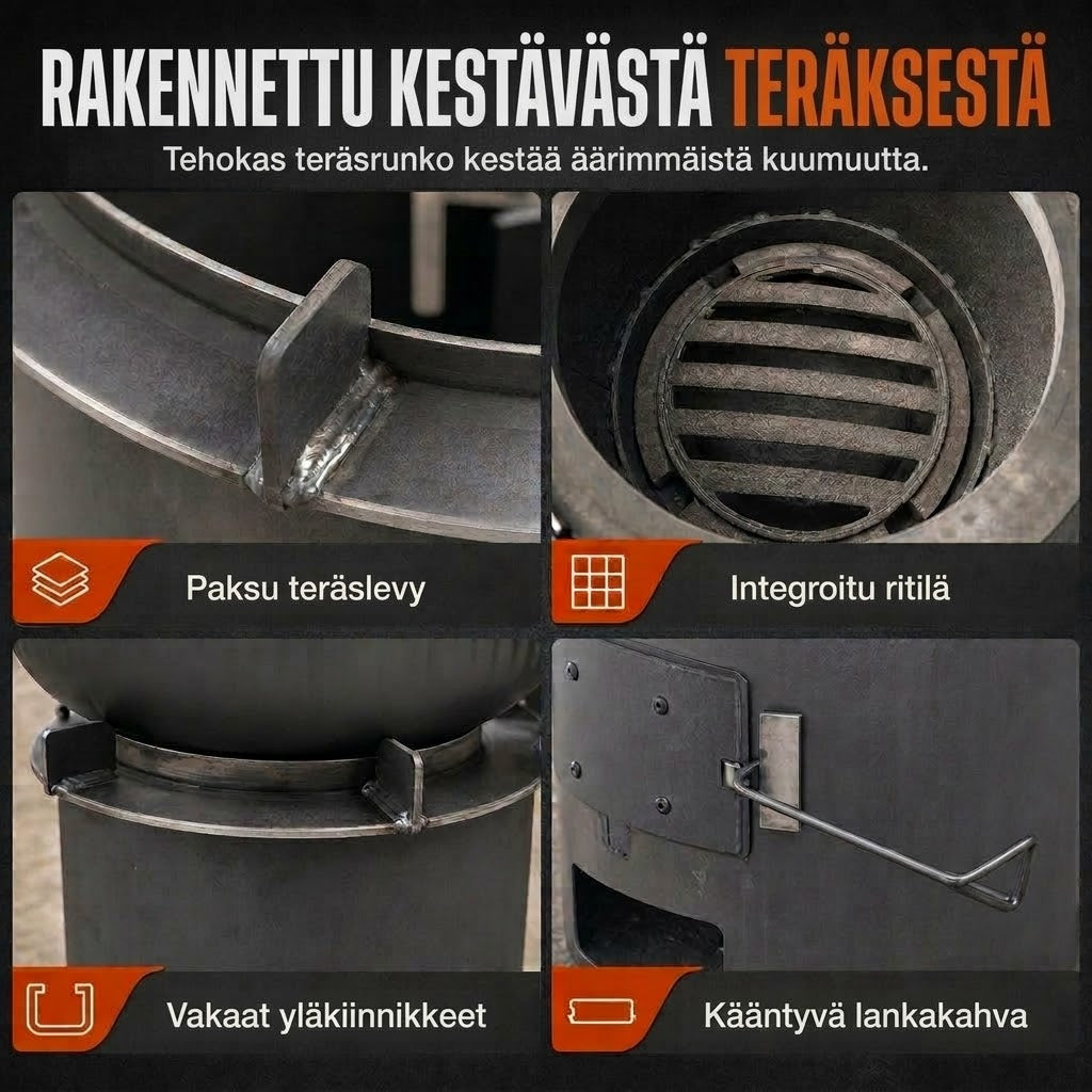 VaraLiving™ Kannettava Retkihiiligrilli & -lämmitin (2-in-1 Monitoimiuuni Ulkoiluun)