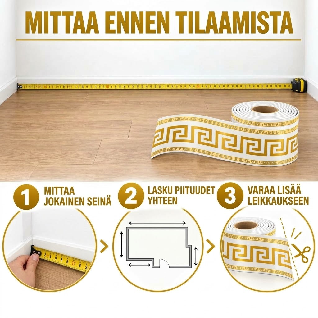 VaraLiving™ Itsekiinnittyvä PVC-Reunalista (Helppo Asennus & Kestävä Seinäkoriste)