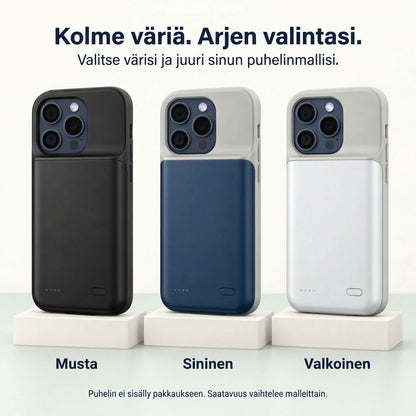VaraTech™ Akkukuori iPhonelle 4 LED-Merkkivalolla – Suojaava Varavirtalähdekuori Arkeen ja Matkoille