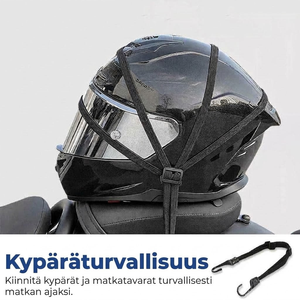 OmniLiving™ Joustava Kypärähihna Moottoripyörään (2 Koukkua / Kestävä)