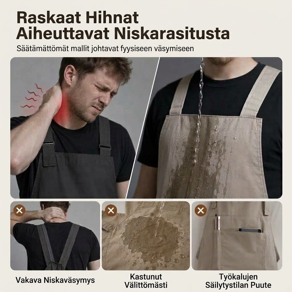 VaraLiving™ Vedenpitävä Liivimallinen Keittiöessu (Öljynkestävä & Niskaton Mukavuus)