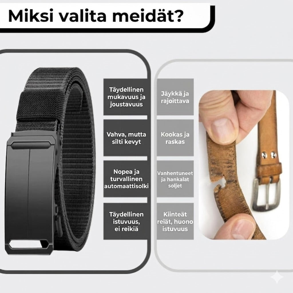Joustava taktinen räikkävyö