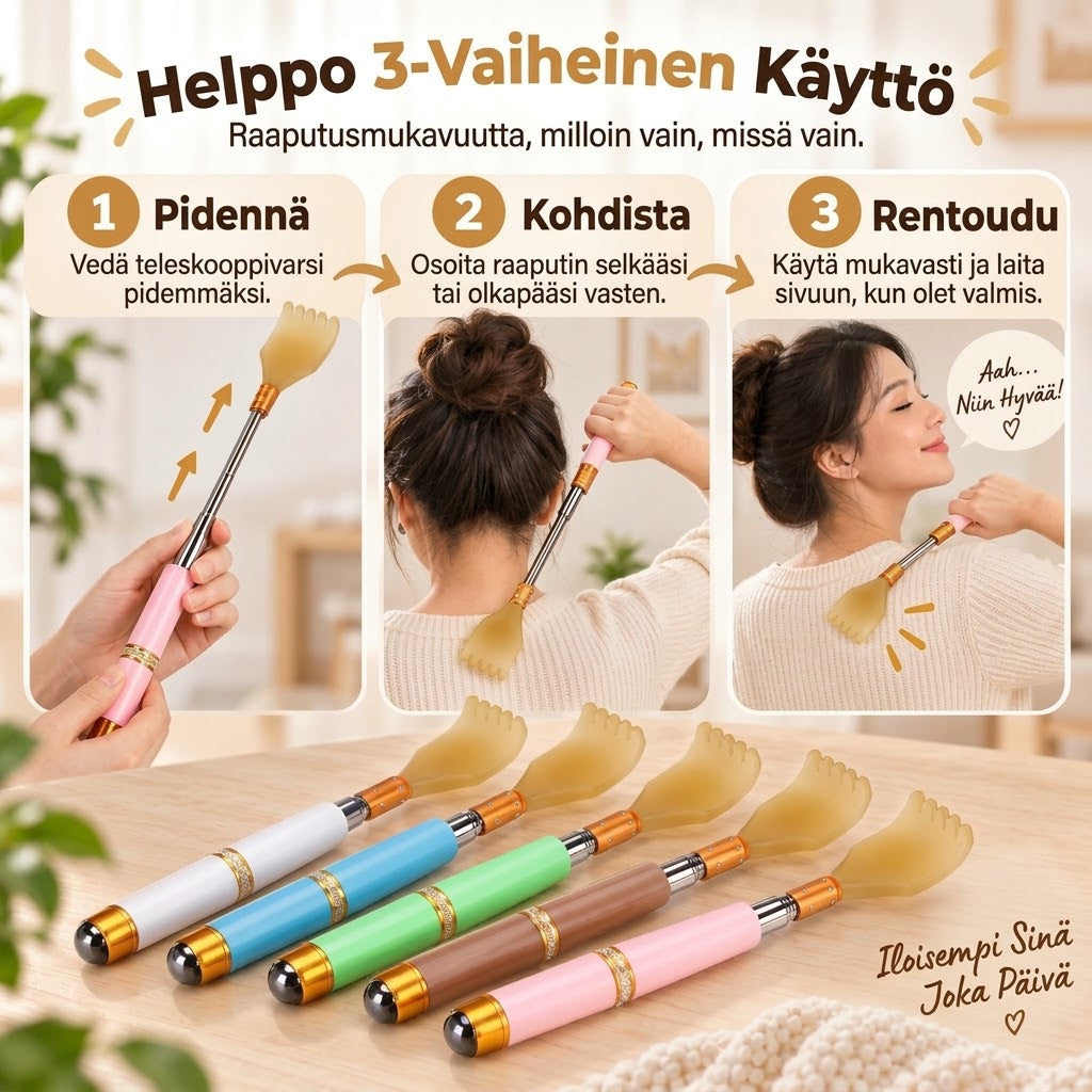 OmniLiving™ Teleskooppi-Selänraaputin (Ruostumaton Teräs / Ergonominen)
