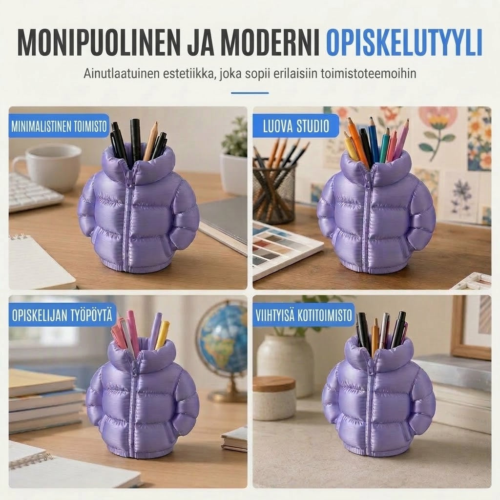 VaraLiving™ 3D-Tulostettu Kynä- ja Mukiteline (Iskunvaimennettu Työpöydän Järjestelijä)