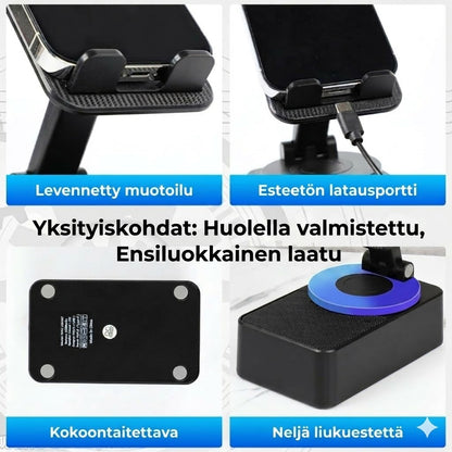 3-in-1 taitettava Bluetooth-kaiutin – Sisäänrakennettu varavirtalähde & puhelinteline
