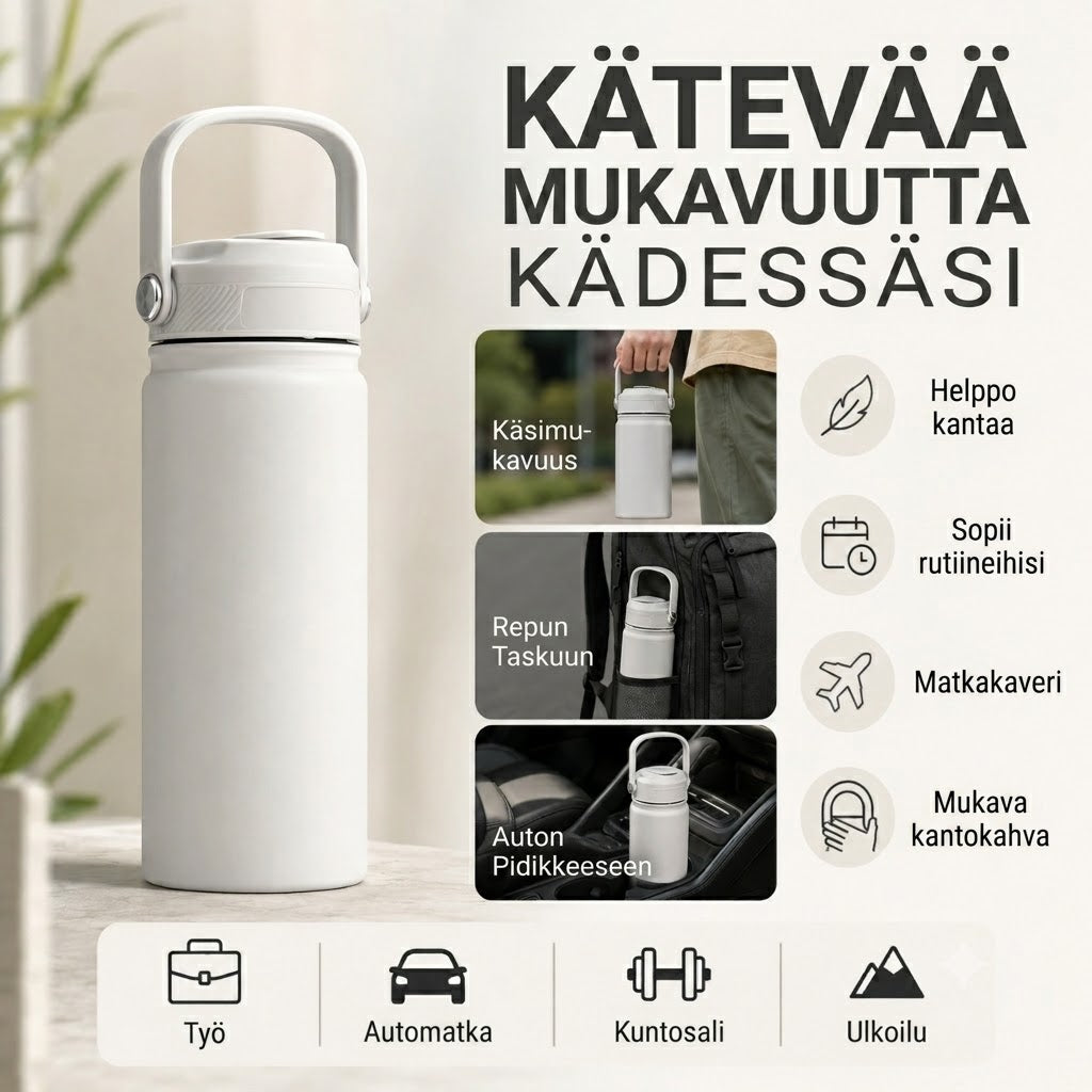 Korkealaatuinen terästermosmuki – Vakuumieristetty termospullo ruostumattomasta teräksestä