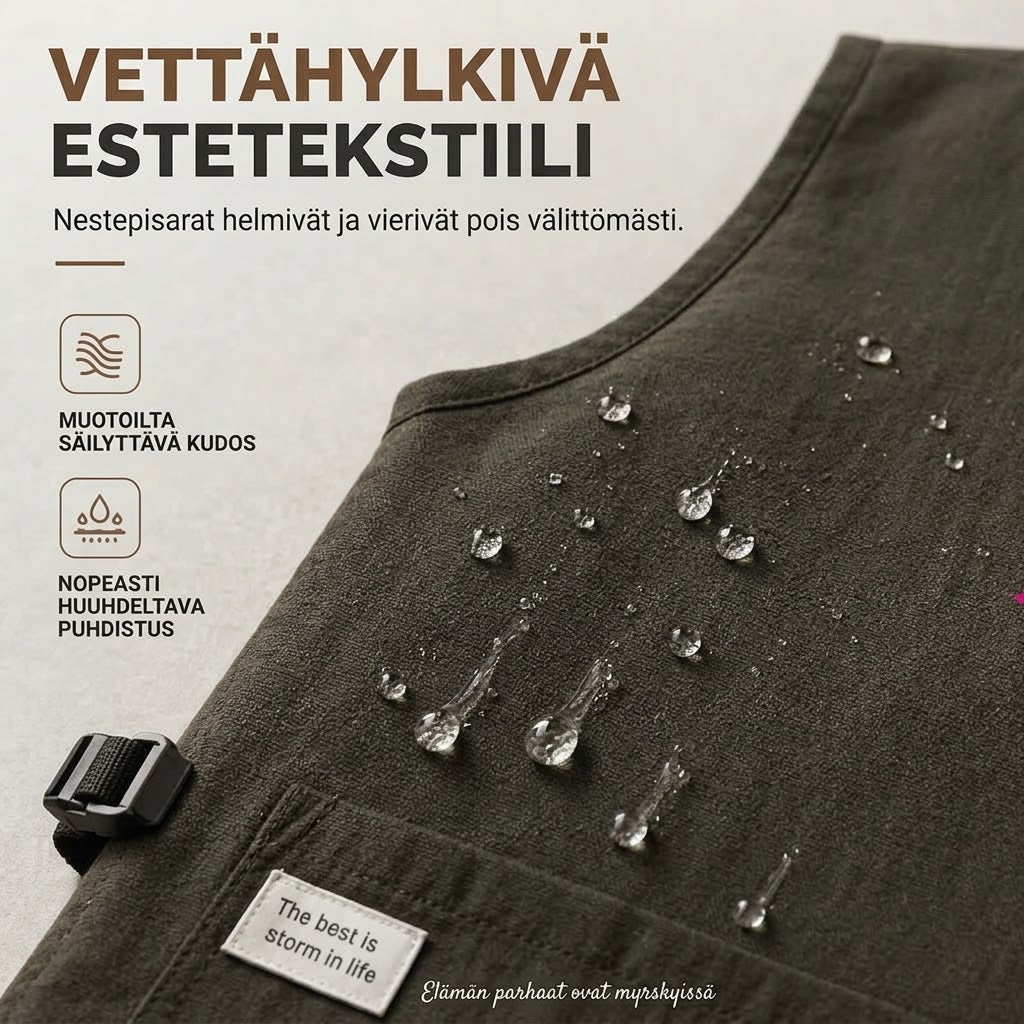 VaraLiving™ Vedenpitävä Liivimallinen Keittiöessu (Öljynkestävä & Niskaton Mukavuus)