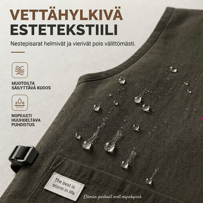 VaraLiving™ Vedenpitävä Liivimallinen Keittiöessu (Öljynkestävä & Niskaton Mukavuus)