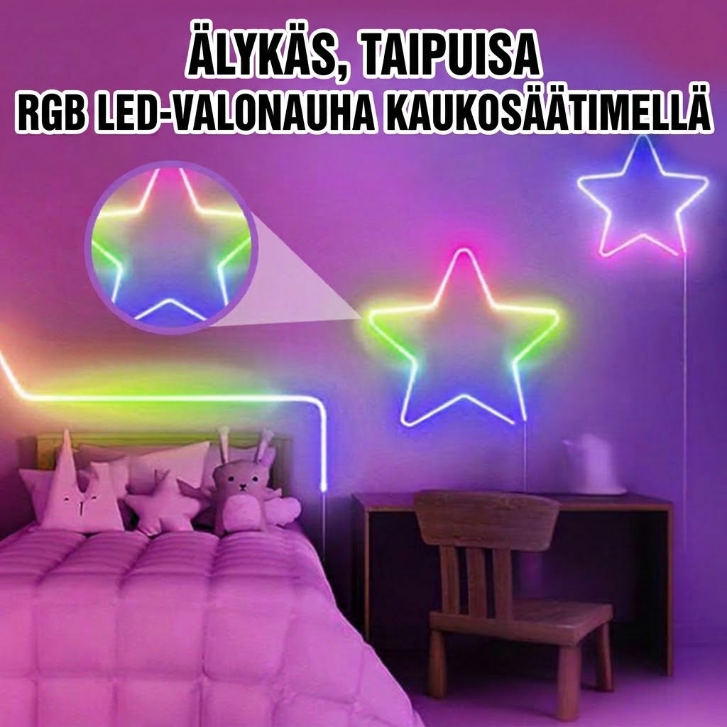 VaraLiving™ Älykäs Joustava RGB LED-Valonauha Sovelluksella ja Kaukosäätimellä