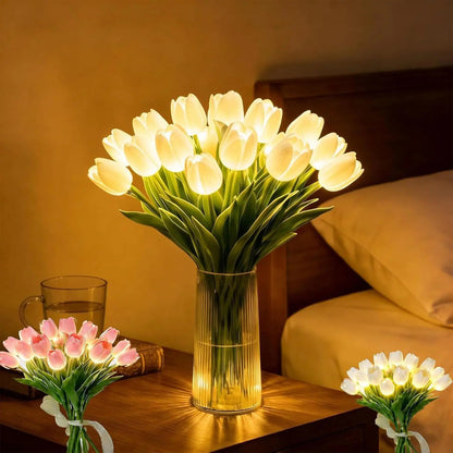 Romanttinen LED-tulppaanilamppu (paristokäyttöinen)