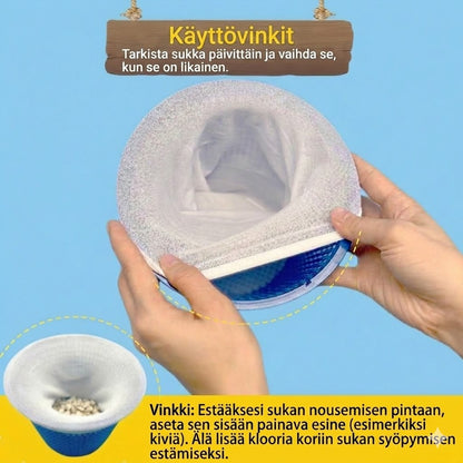 Uudelleenkäytettävät suodatinsukat uima-altaan pintapuhdistimeen