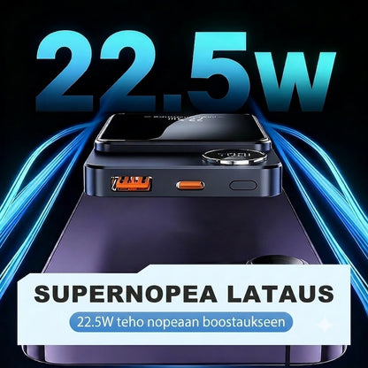 Magneettinen varavirtalähde 10000mAh matkoille – 22.5W ja 15W pikalataus