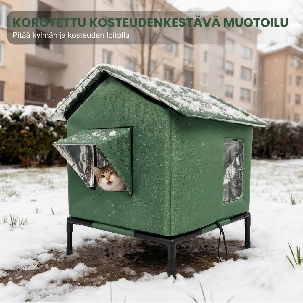 OmniLiving™ Eristetty Ulkokissan Mökki (Säänkestävä & Korotettu)