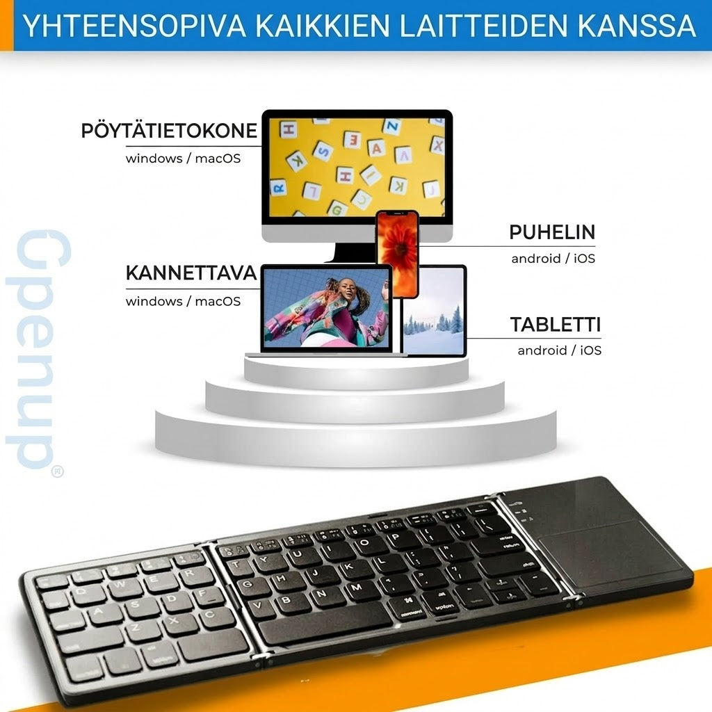 SilkEase™ Taitettava Langaton Bluetooth-Mininäppäimistö