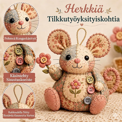 Käsintehty retro hiiri-pehmolelun ompelusetti