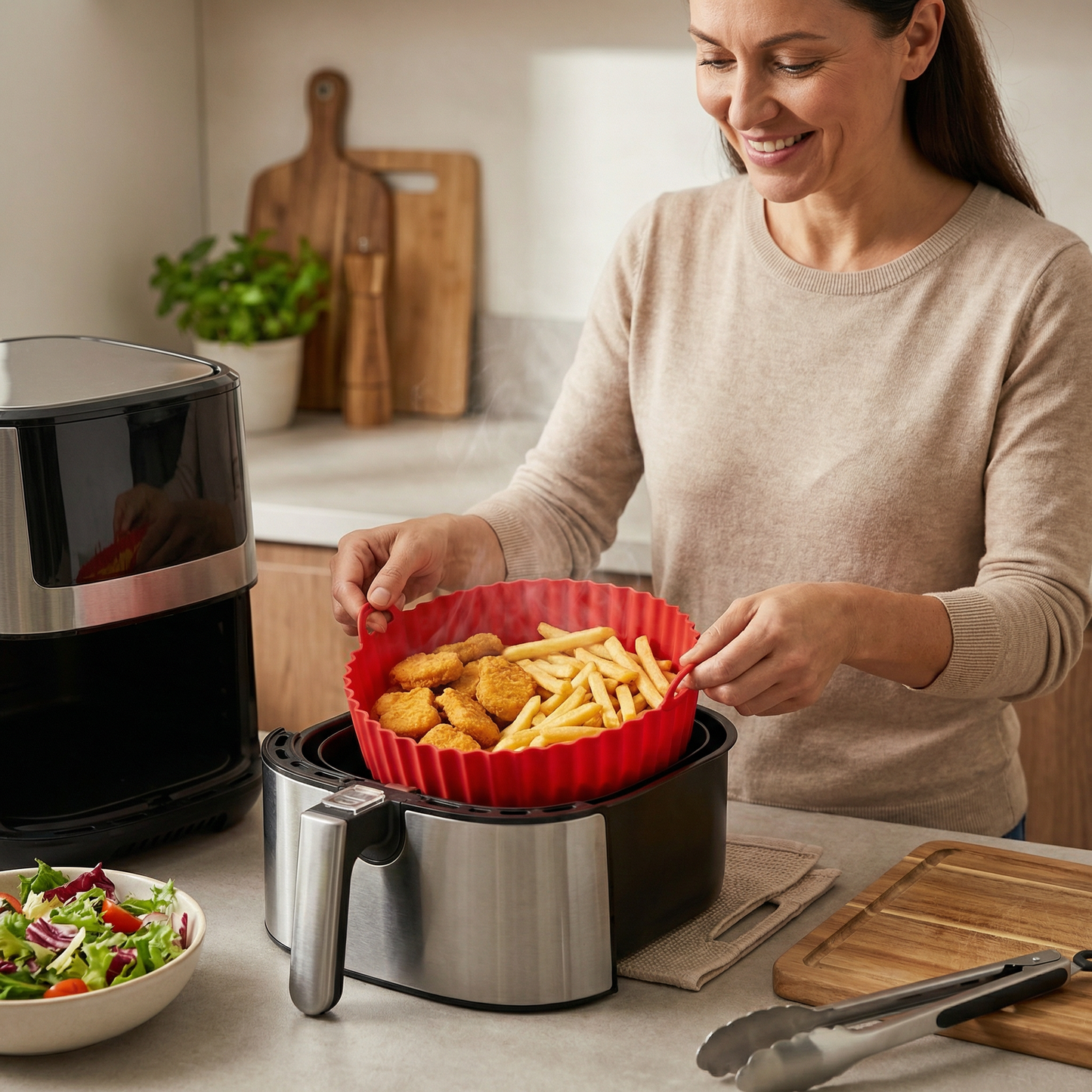 OmniLiving™ Uudelleenkäytettävä Silikonivuoka Airfryeriin