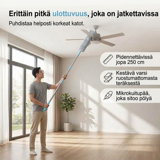 VaraLiving™ Taivutettava Mikrokuitu-Pölyhuiska Pitkällä Varrella (Tehokas Kodin Siivous)