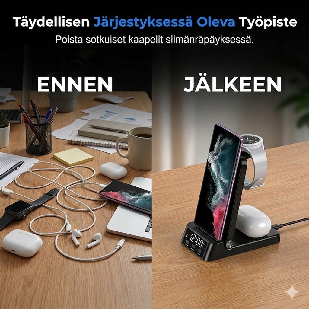 3-in-1-pikalaturi langattomalla latauksella