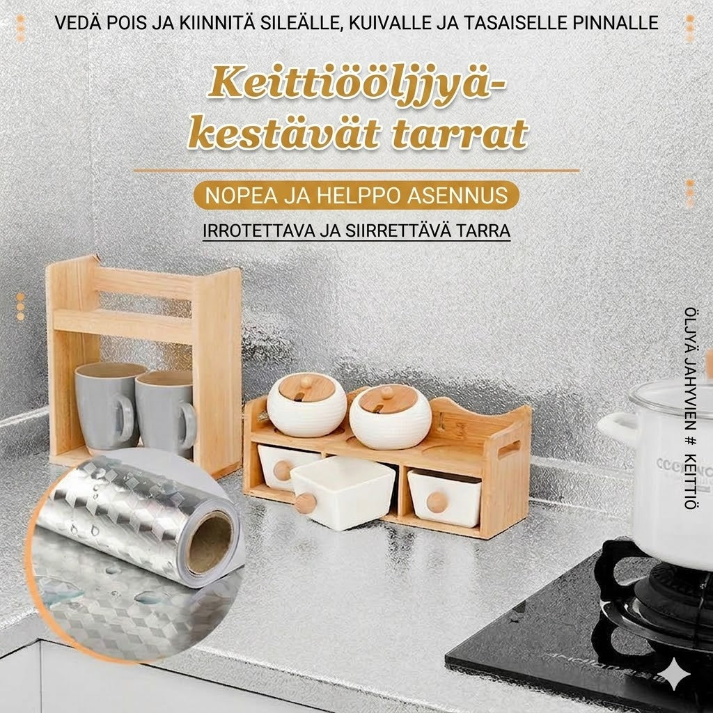 Itseliimautuva keittiökalvo kaappeihin ja työtasoille – tehokas öljysuoja