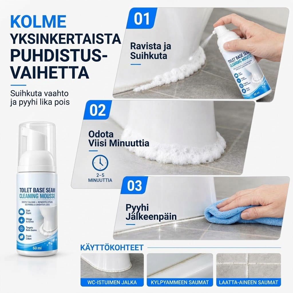 OmniLiving™ Kylpyhuoneen Saumanpuhdistusvaahto (Tehokas Tahranpoisto)