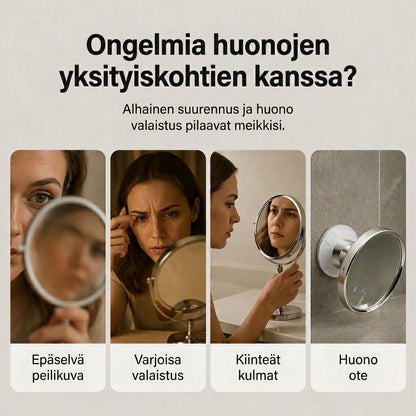 PureVal™ 10x Suurentava LED-Meikkipeili Imukupilla (Kannettava)