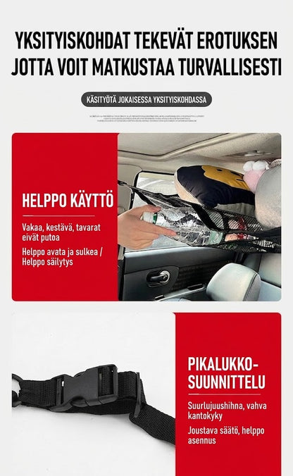 SilkEase™ Auton Katon Säilytysverkko Vetoketjulla