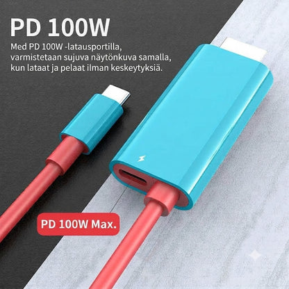 VoltLink™ USB-C–HDMI -kaapeli latauksella (Switch, mobiili & tabletti)