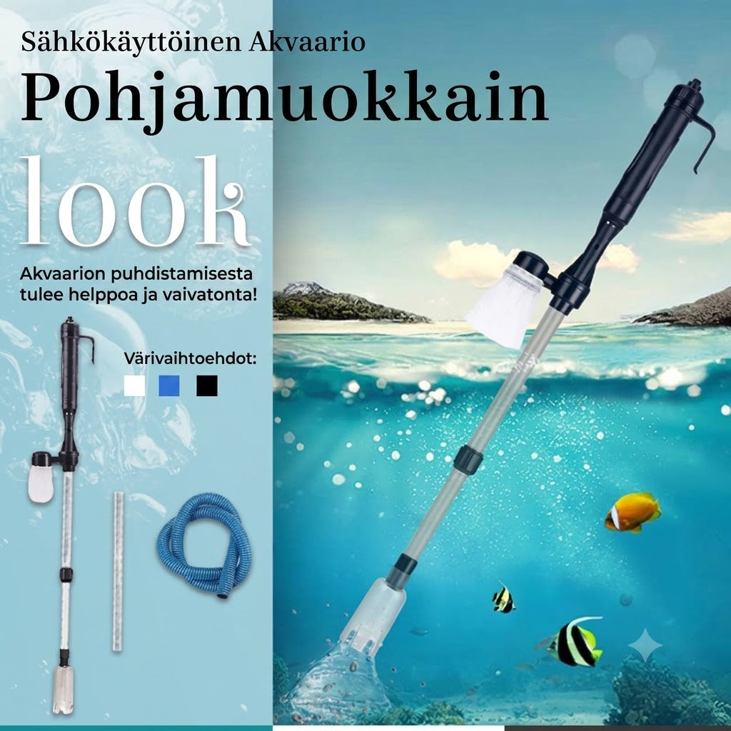 Sähkökäyttöinen Akvaarion Pohjaimuri Paristokäyttöinen