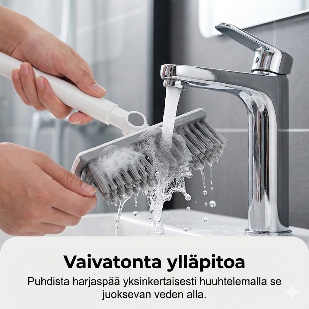 2-in-1 sauma- ja nurkkaharja ikkunalastalla