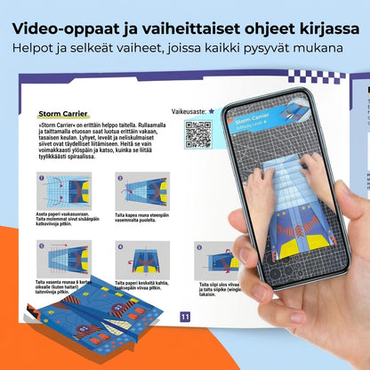 VaraLiving™ DIY-Paperilennokkisarja (16 kpl Värikkäitä Taiteltavia Lennokkeja Lapsille)