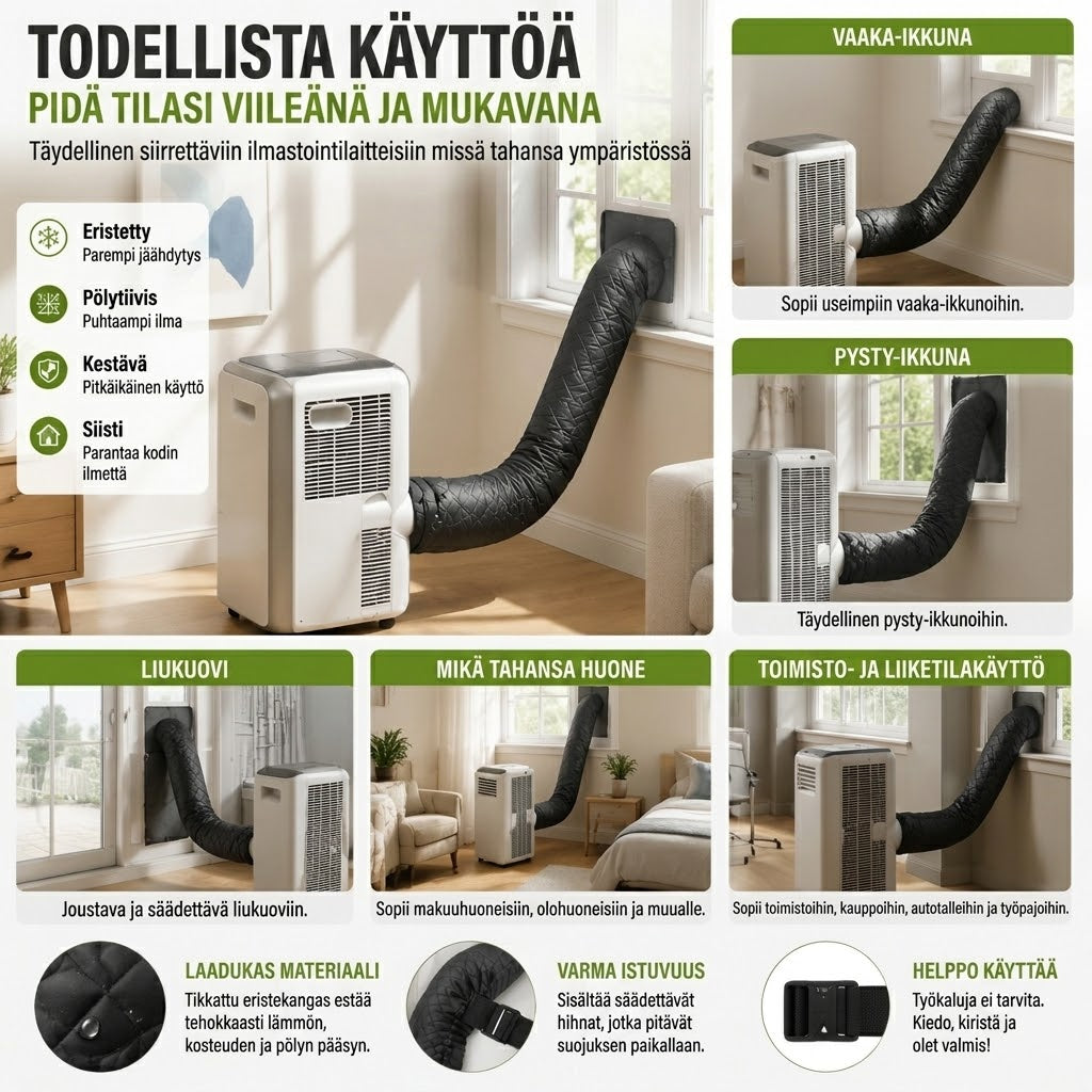 Tarranauhalla varustettu ilmastointiputken eriste