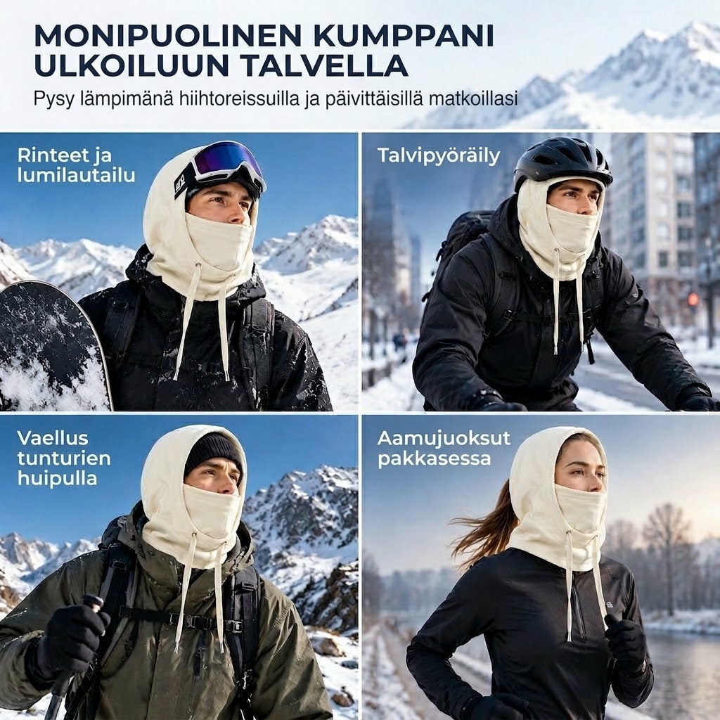 VaraLiving™ Lämmin Talvipipo ja Kasvosuoja Ulkoliikuntaan